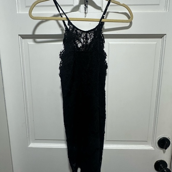Free People Intimately "She's Got It Slip Black Lace Dress" Size XS - Picture 3 of 6